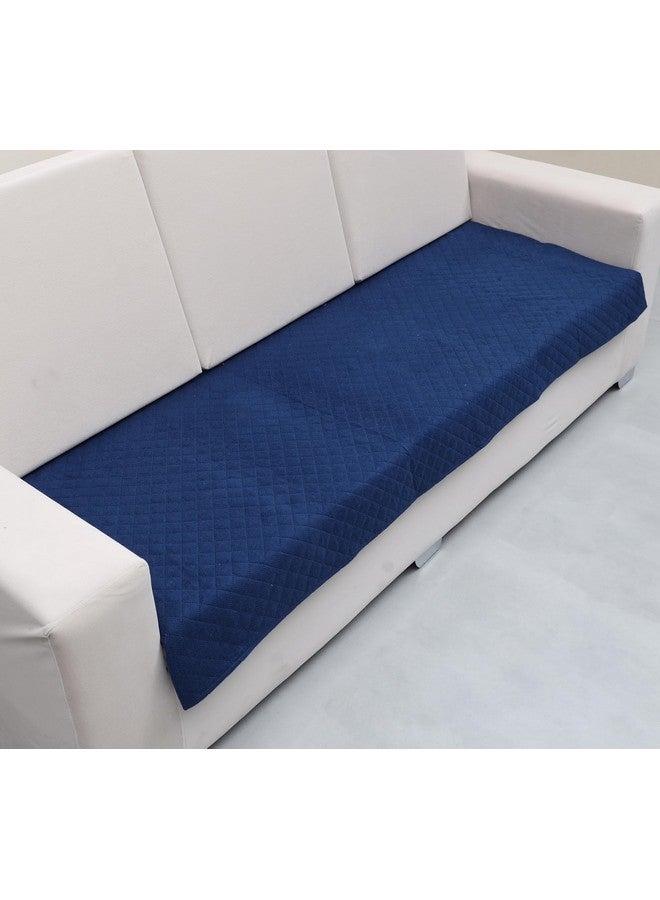 AAZEEM Original Velvet Sofa Cover | Stretch Fitted | Removable Washable Furniture Protector Slipcovers | Blue Color| 1 Seater Sofa Cover| - Image 3