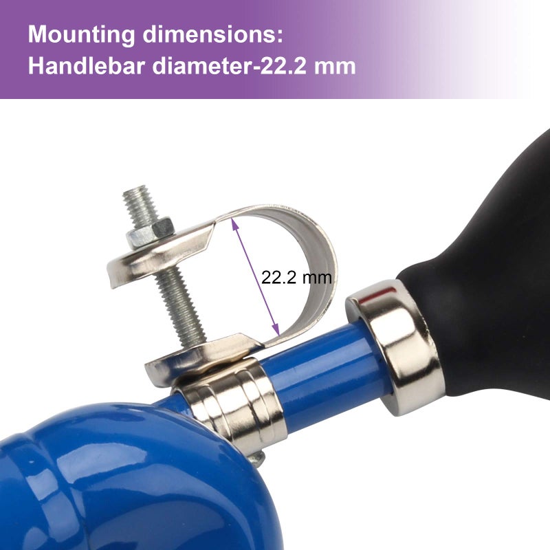 Coolrunner بوق بوق، بوق مهرج عتيق، بوق دراجة أطفال، بوق كلاسيكي معدني كول رانر، صفارة صوتية عالية، بوق هوائي حلزوني للمركبات والدراجات وعربات الجولف (أزرق) - Image 2