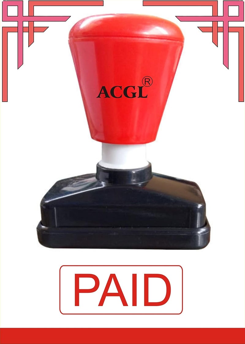 ASPL APSL Super Clear Paid SELF Ink PRI-Ink Stamp RED Paid Pack of 1 (NUMEX Jet Black) - Image 1