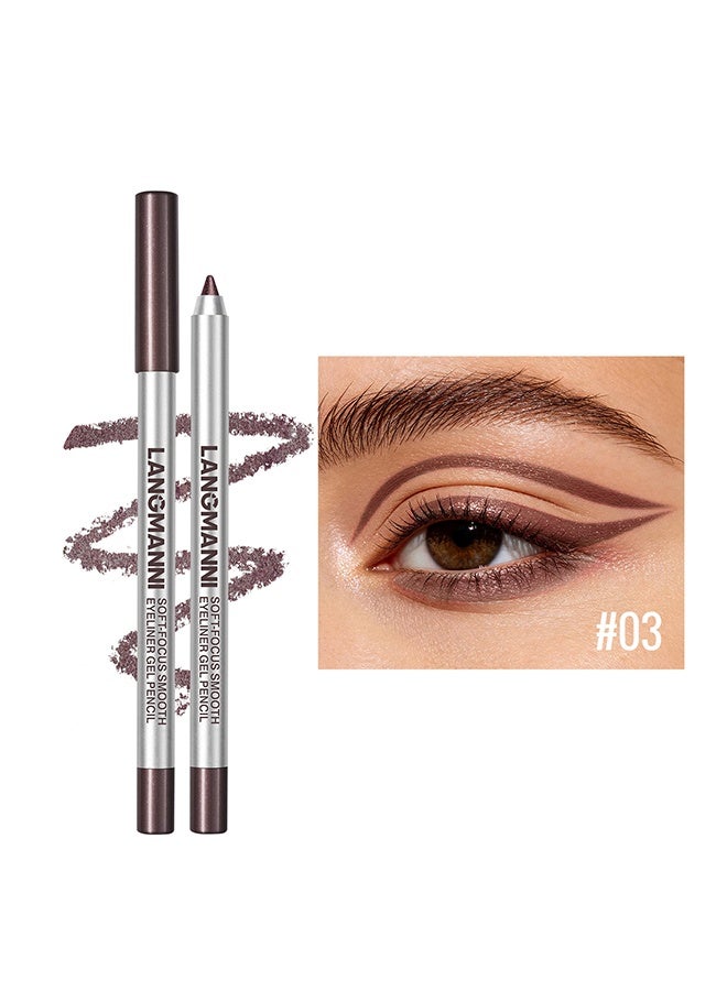 LANGMANNI Waterproof Gel Eyeliner Pencil Smudge‑Proof Long Lasting Matte Shimmer Eye Liner Pen Easy To Draw Eyes Makeup Cosmetic,1.8g‑#03 - Image 1