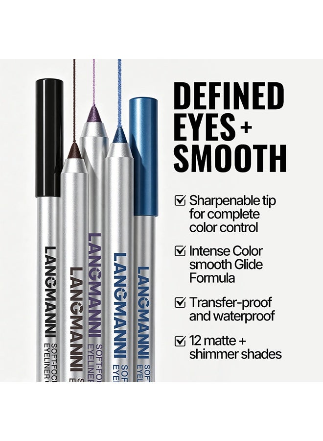 LANGMANNI Waterproof Gel Eyeliner Pencil Smudge‑Proof Long Lasting Matte Shimmer Eye Liner Pen Easy To Draw Eyes Makeup Cosmetic,1.8g‑#03 - Image 4
