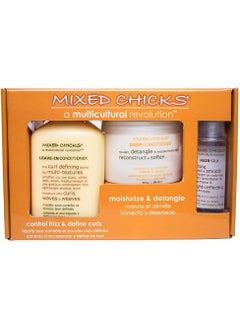 Mixed Chicks Mixed Chicks Quad Pack - Shampoo 10 fl. oz., Deep Conditioner, 8.0 fl. oz., Leave-In Conditioner, 10 fl. oz., Hair Silk, 1.7 fl. oz 