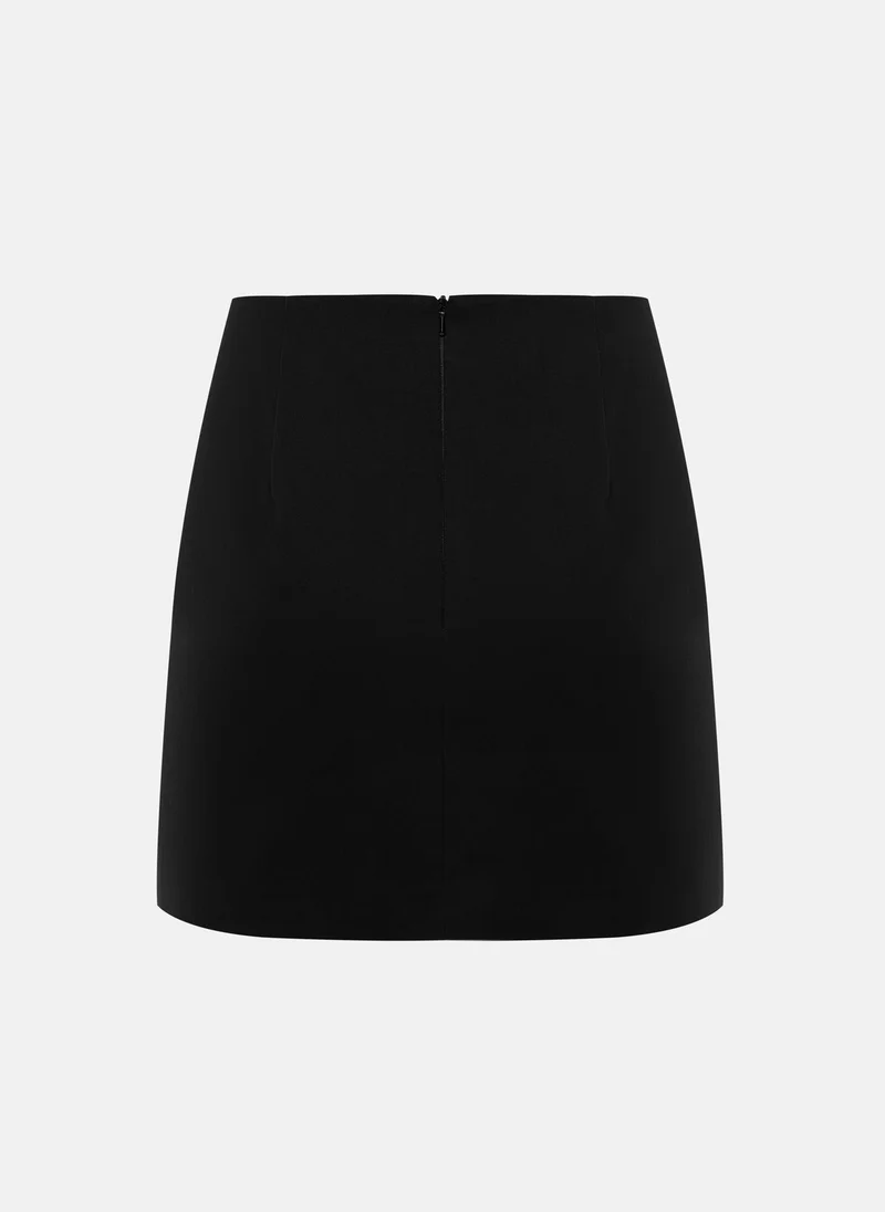 Lichi  Cotton mini skirt with a metal zip for Women | Best Price UAE