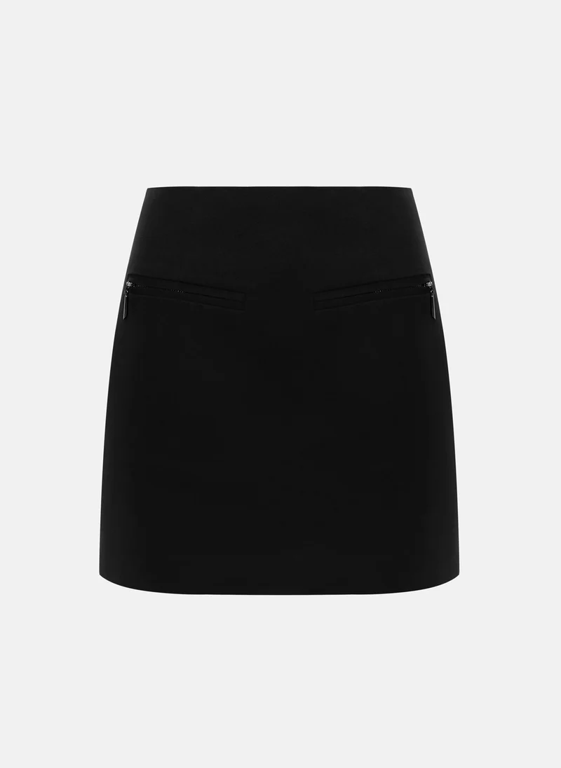 Lichi  Cotton mini skirt with a metal zip for Women | Best Price UAE