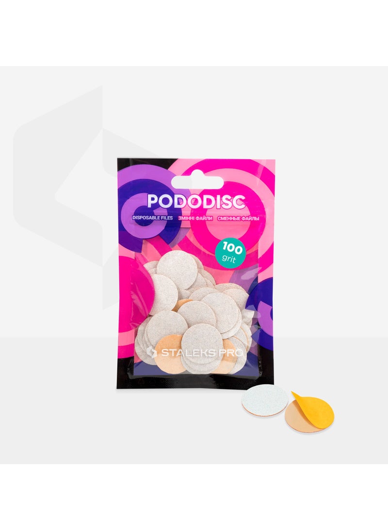 STALEKS PRO ملفات بيضاء قابلة للاستخدام لمقابض الأقدام PODODISC M EXPERT 100 حبيبة (50 قطعة) - Image 3