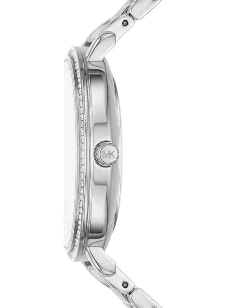 ام كي ساعة Pyper رمادية المينا بحزام فضي من الفولاذ للنساء - 4672 - Image 3