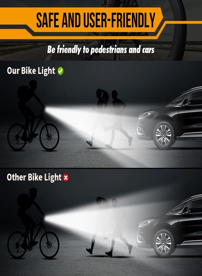 Sidaqi LED Bike Light for Night Riding USB Rechargeable Bike Headlight Super Bright 1800LM Bicycle Light with 5 Modes Waterproof Light Bar for Ebike,Mini Bike,MTB Off-Road Cycling - Image 3
