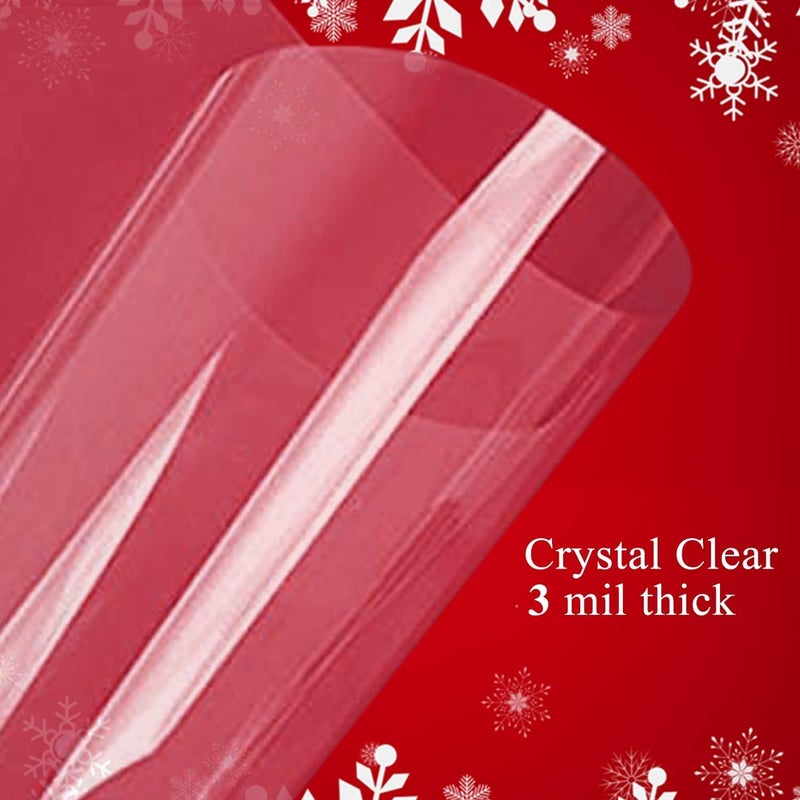 Tickjoy 100 ft Clear Cellophane Wrap Roll (31.5 in x 100 ft) - 3 Mil Thick large wrapping paper for Flower Baskets Gift Wrap (31.5" fold into 16") - Image 3