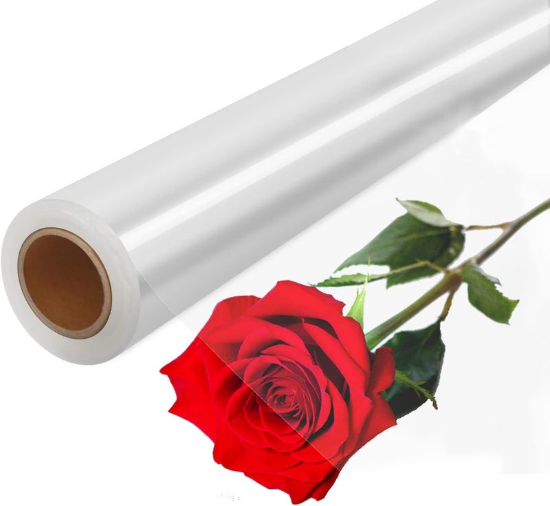 Tickjoy 100 ft Clear Cellophane Wrap Roll (31.5 in x 100 ft) - 3 Mil Thick large wrapping paper for Flower Baskets Gift Wrap (31.5" fold into 16") - Image 1