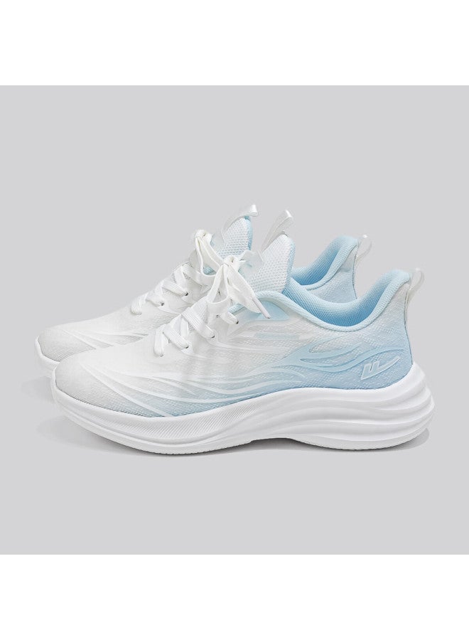 Pull Back Huili Women's Casual Sports Mesh Shoes, Lightweight Breathable Walking Shoes For Women, Wxy4114, White And Blue, Size 39 - Image 5