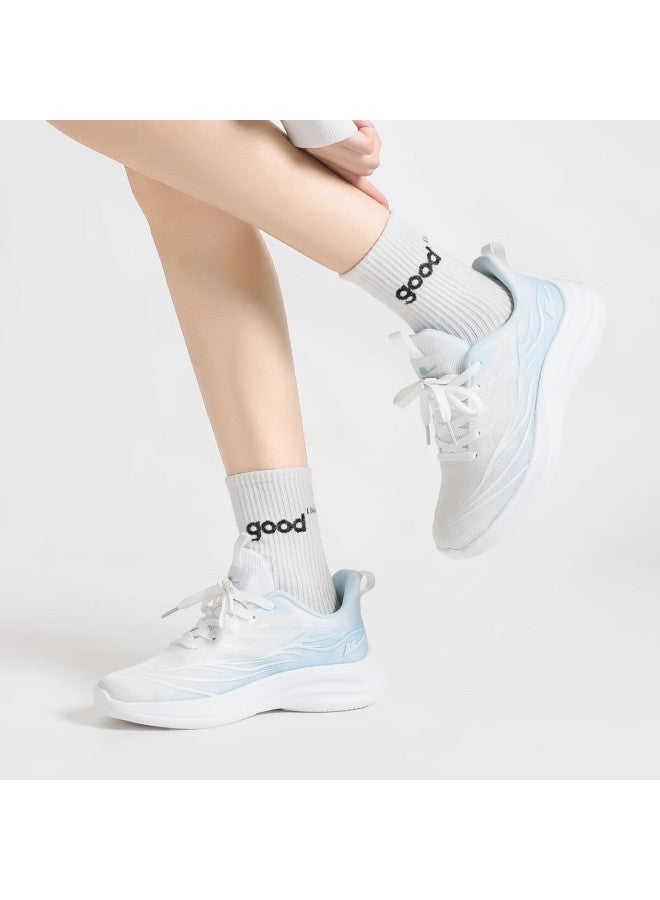 Pull Back Huili Women's Casual Sports Mesh Shoes, Lightweight Breathable Walking Shoes For Women, Wxy4114, White And Blue, Size 39 - Image 3