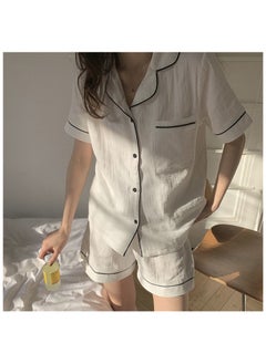 Generic Women Pajamas Set Short Sleeve Sleepwear Button Down Nightwear Soft Summer Loungewear For Ladies  - Image 4