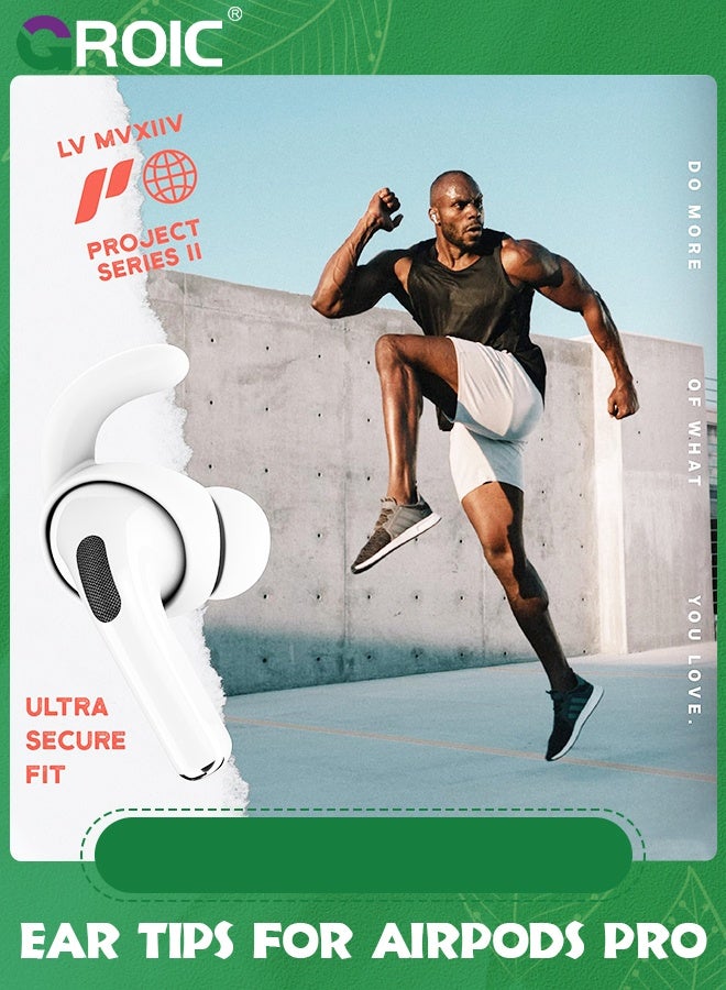 GROIC 3 أزواج من خطافات الأذن AirPods Pro الجيل الثالث، أغطية أذن بيضاء كبيرة مضادة للانزلاق من السيليكون متوافقة مع Apple AirPods Pro الجيل الثالث - Image 5