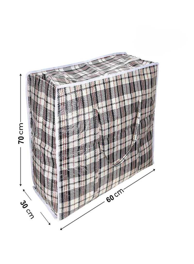 DUNISO 4 Pcs Foldable Moving Storage Bags,Laundry Tote Bags with Zipper and Handle，Reusable Durable Heavy Duty Nylon Organizer Bags，Waterproof and Dustproof，for Clothes, Bedding, Pants, Socks, Toys, Books,70*60*30cm  - Image 2