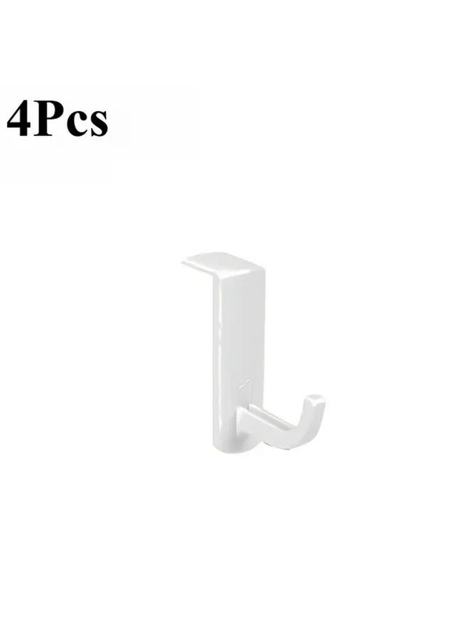 White Headphone Holders 4Pcs Wall Mounted Hooks for Headphones Speakers Accessories Space Saving Home Office Gaming Setup - Image 1
