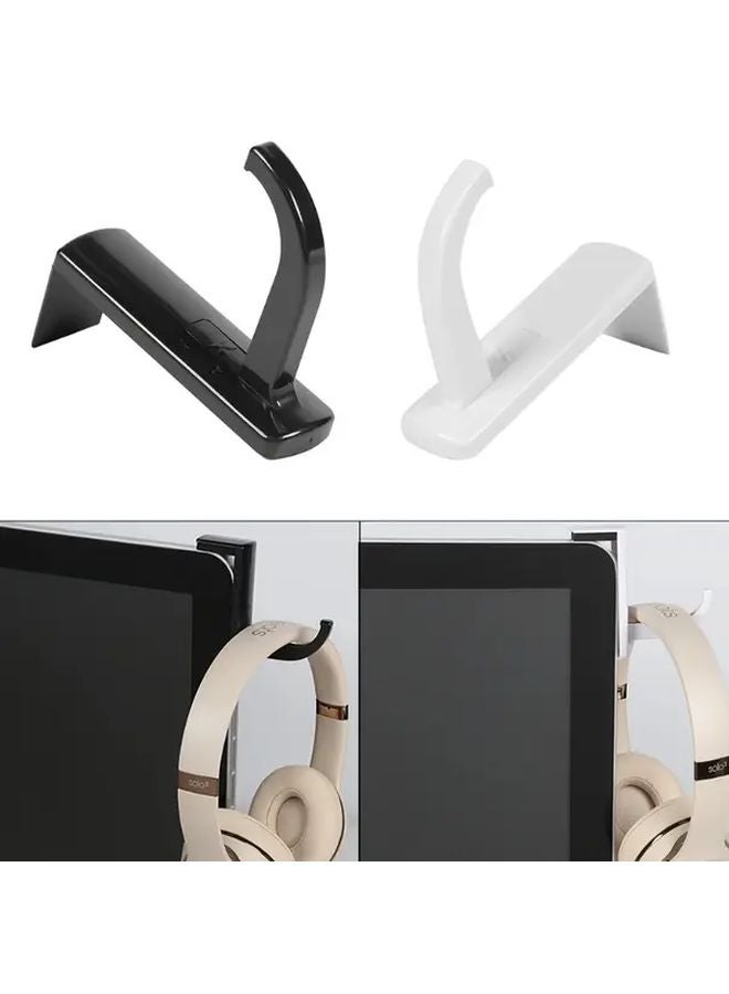 White Headphone Holders 4Pcs Wall Mounted Hooks for Headphones Speakers Accessories Space Saving Home Office Gaming Setup - Image 2