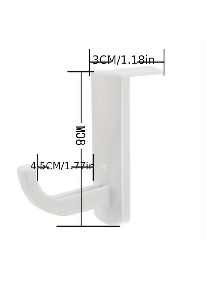 White Headphone Holders 4Pcs Wall Mounted Hooks for Headphones Speakers Accessories Space Saving Home Office Gaming Setup - Image 4