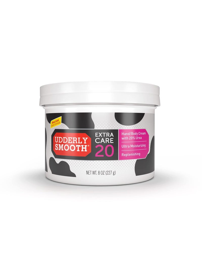 Udderly Smooth - Udderly Smooth Extra Care HandBody Deep Moisturizing Cream with 20 Urea Unscented 8 Ounce - Image 1