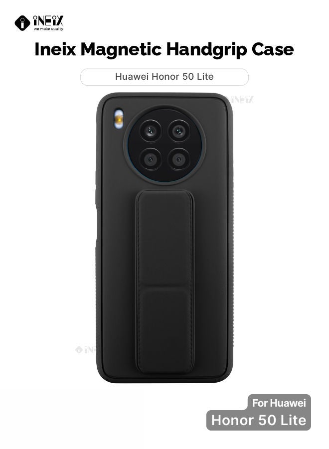إينيكس جراب حماية 3 في 1 مغناطيسي ذو مسند للهاتف وسوار لأصابع اليد لهاتف هونور 50 ليت اسود - Image 1
