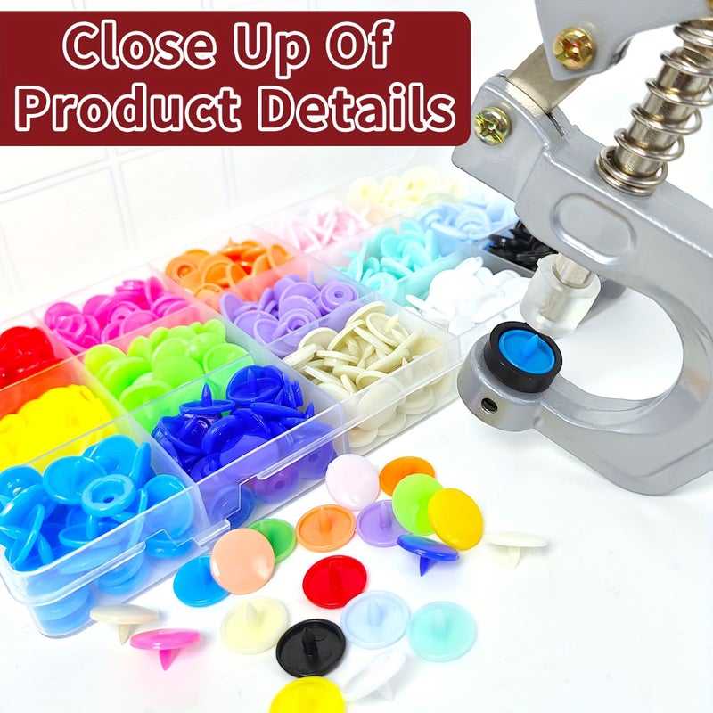 600pcs Plastic Snap Buttons Kit with Pliers 150 Sets 24 Colors for Sewing Clothing - Image 3