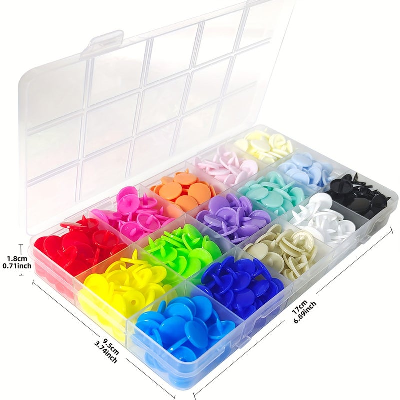 600pcs Plastic Snap Buttons Kit with Pliers 150 Sets 24 Colors for Sewing Clothing - Image 2