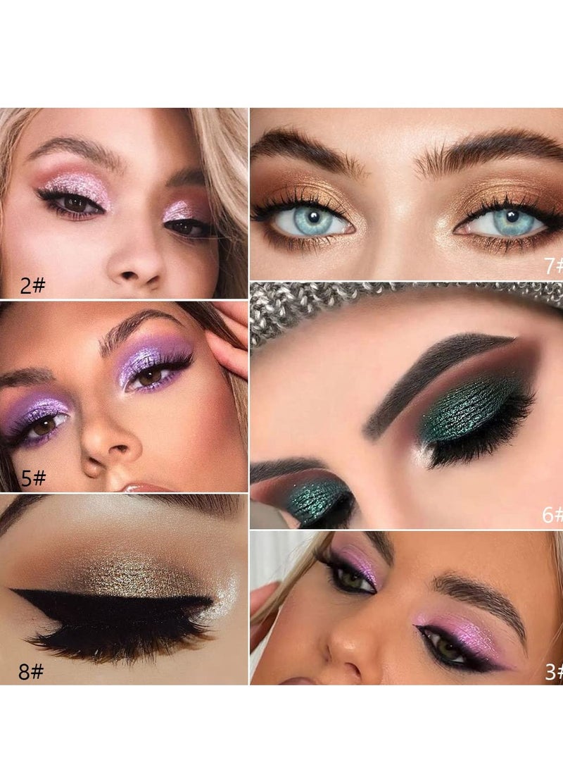SYOSI - Glitter Eyeshadow Palette, 9 Colors Glitter Shimmer Eyeshadow & Makeup Cosmetic Brush Set, Highly Shining Diamond Bright Colorful Makeup Glitter Waterproof Eye Shadow Palette Set - Image 1