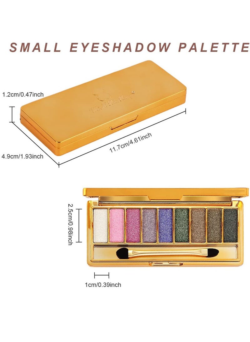 SYOSI - Glitter Eyeshadow Palette, 9 Colors Glitter Shimmer Eyeshadow & Makeup Cosmetic Brush Set, Highly Shining Diamond Bright Colorful Makeup Glitter Waterproof Eye Shadow Palette Set - Image 1
