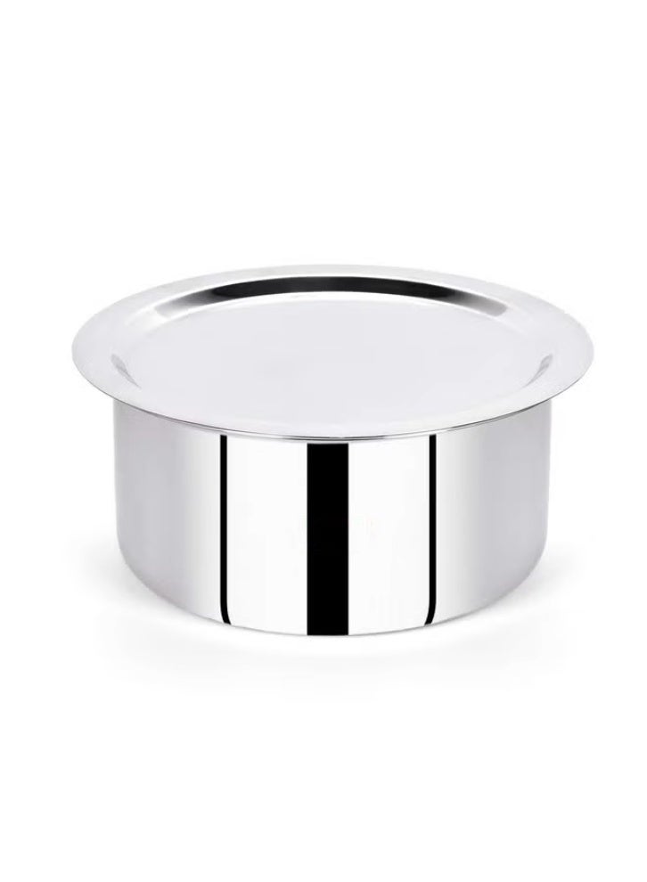 Ayda Cooking Pot Stainless Steel Polished Large Casserole 15.5 Liter 38cm Silver - Image 1