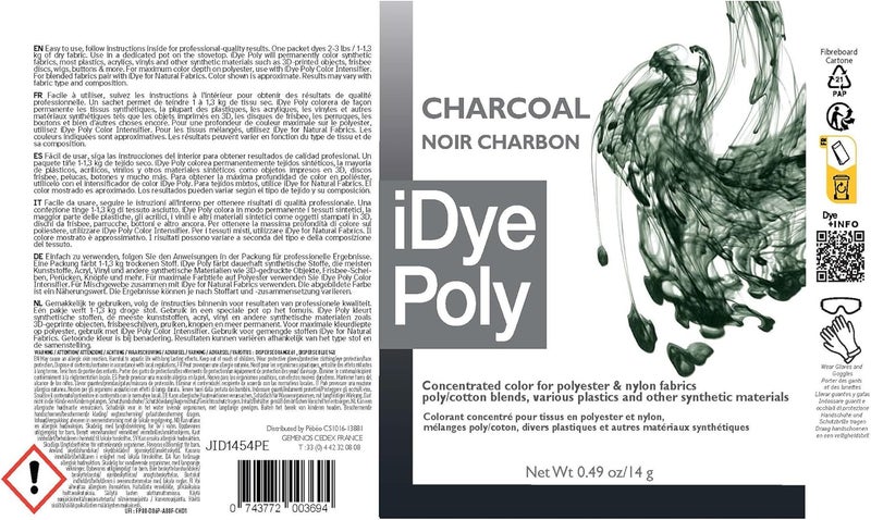 Jacquard iDye Poly Fabric Dye Packet - Black, 14g for Synthetic Fabrics - Image 2
