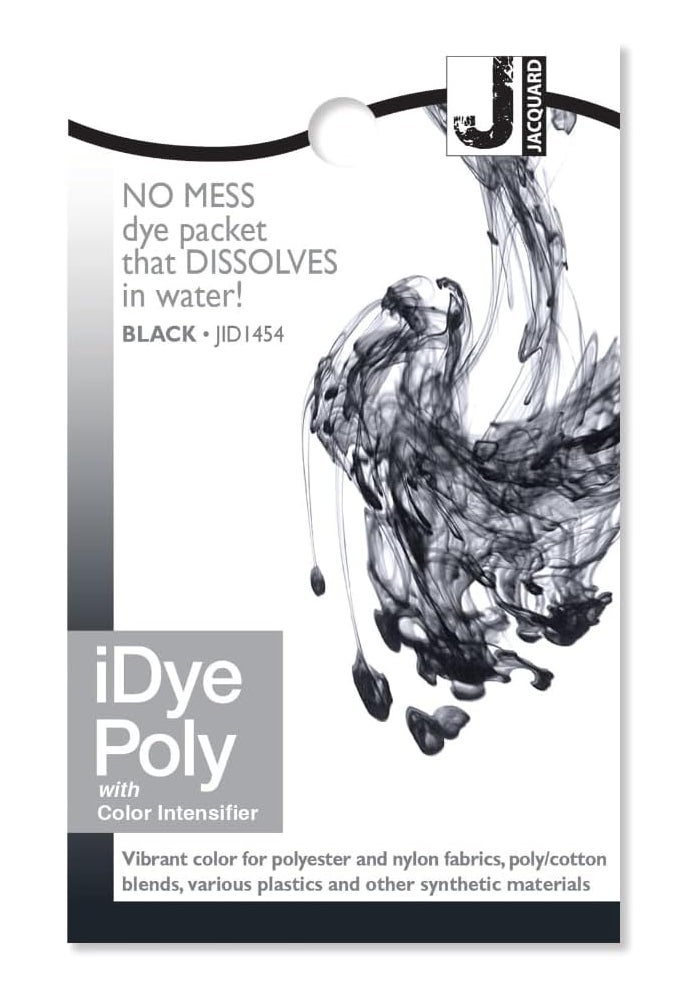 Jacquard iDye Poly Fabric Dye Packet - Black, 14g for Synthetic Fabrics - Image 1
