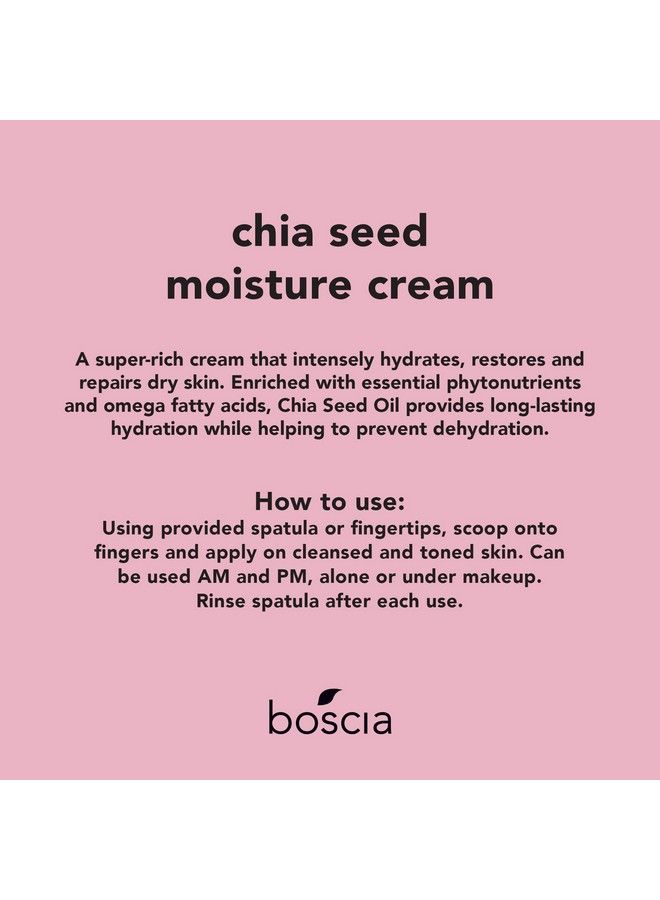 boscia Chia Seed Moisture Cream Vegan Skincare. Sensitive Skin Face Lotion With Elderberry Vitamin A Vitamin B6 Vitamin C & Vitamin E. 1.61 Fl Oz - Image 3
