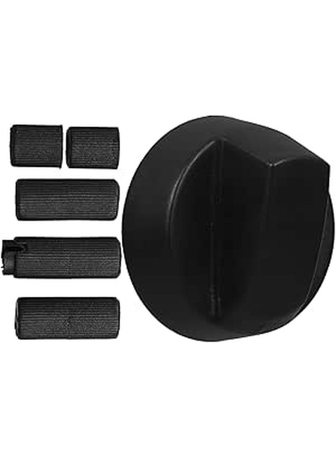 Universal Black Oven Control Knob With 5 Adapters For Gas Stove Grill Burner Replacement Heat Resistant - Image 1