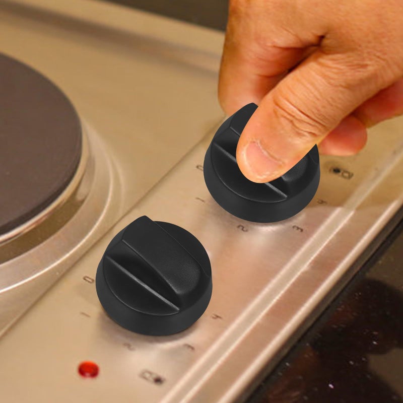 Universal Black Oven Control Knob With 5 Adapters For Gas Stove Grill Burner Replacement Heat Resistant - Image 5