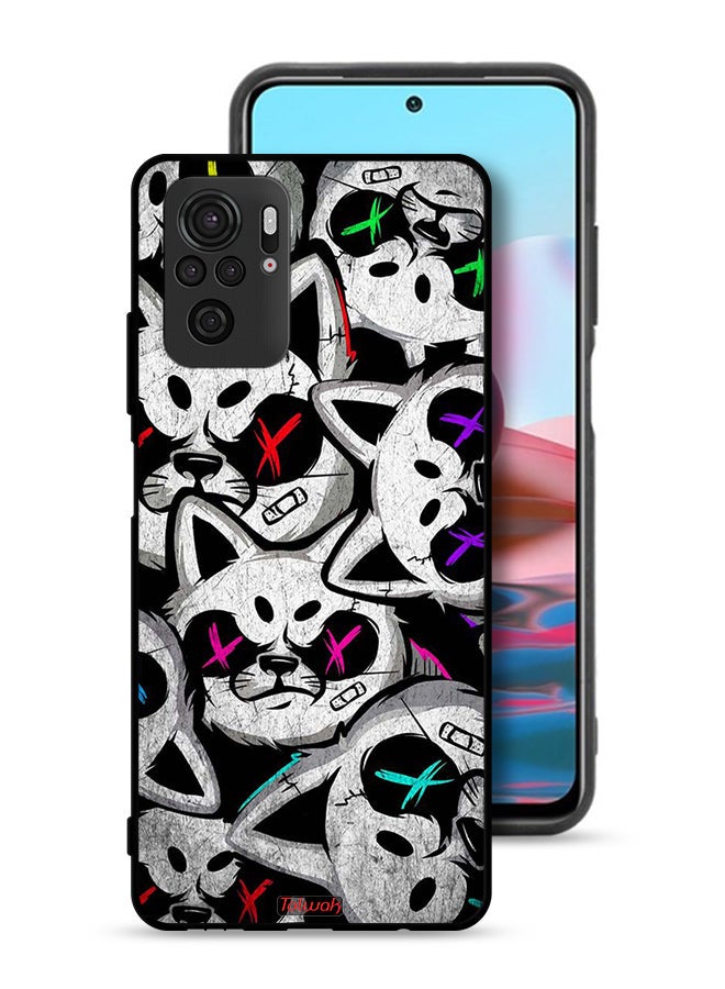 Tolwak Xiaomi Redmi Note 10 4G Protective Case Cover Marshmallow Cats - Image 1