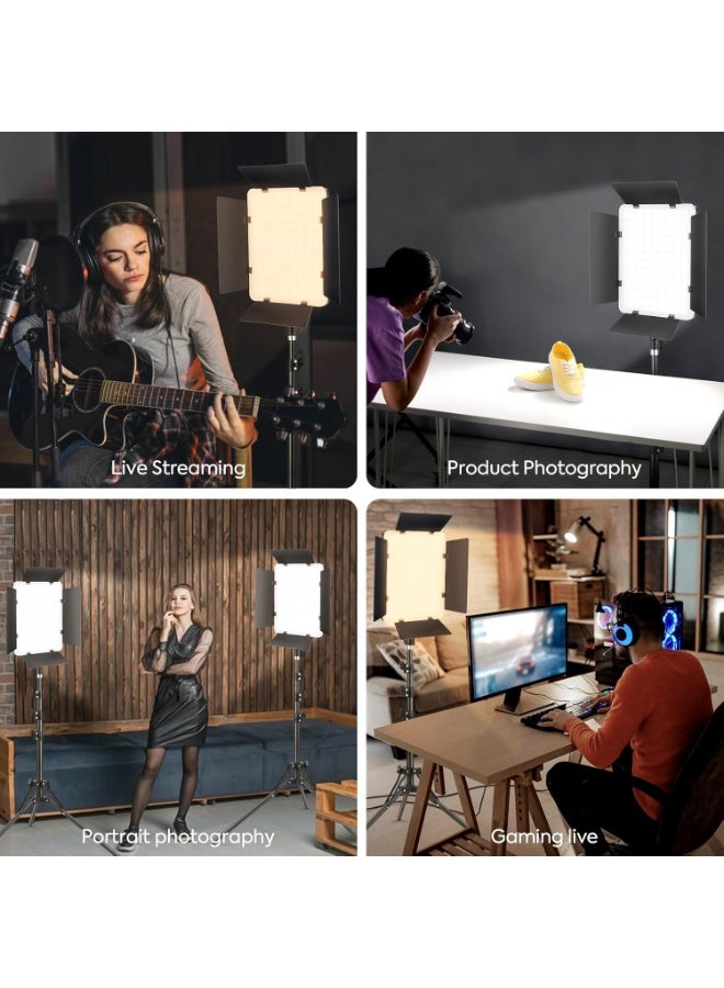 كيبول طقم إضاءة فيديو LED مع أبواب حظيرة، أضواء استوديو تصوير فوتوغرافي مع جهاز تحكم عن بعد ثنائي اللون 2700-6500 كلفن وسطوع 10-100% للتسجيل والتصوير والبث المباشر على YouTube وTikTok (قابس المملكة المتحدة) - Image 5