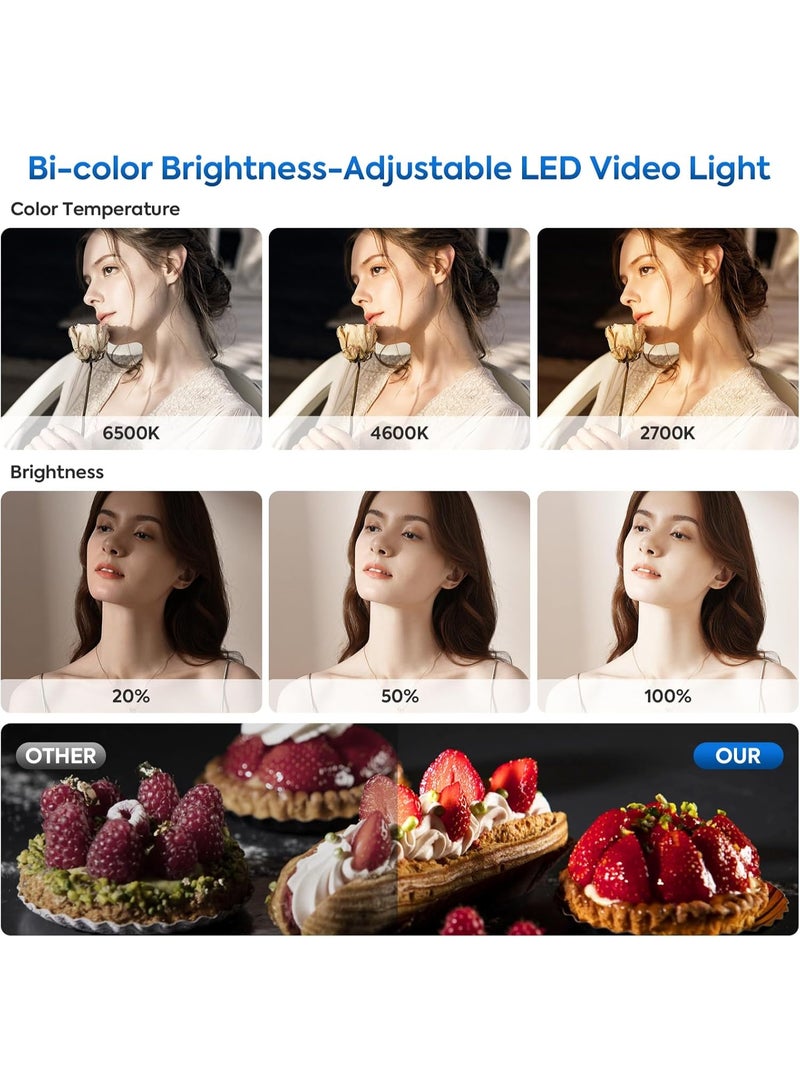 كيبول طقم إضاءة فيديو LED مع أبواب حظيرة، أضواء استوديو تصوير فوتوغرافي مع جهاز تحكم عن بعد ثنائي اللون 2700-6500 كلفن وسطوع 10-100% للتسجيل والتصوير والبث المباشر على YouTube وTikTok (قابس المملكة المتحدة) - Image 4