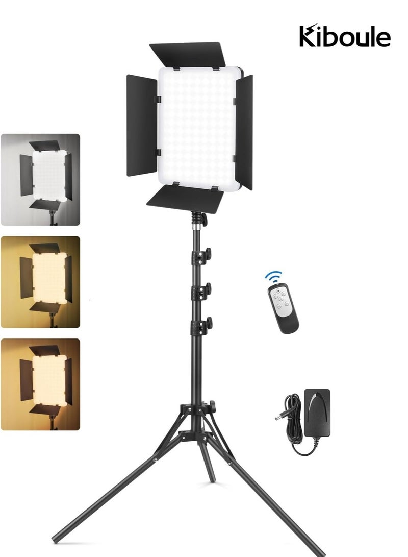 كيبول طقم إضاءة فيديو LED مع أبواب حظيرة، أضواء استوديو تصوير فوتوغرافي مع جهاز تحكم عن بعد ثنائي اللون 2700-6500 كلفن وسطوع 10-100% للتسجيل والتصوير والبث المباشر على YouTube وTikTok (قابس المملكة المتحدة) - Image 1