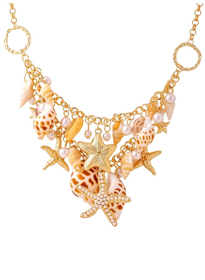 تشيميز أصفر قلادات من الزنك مطلية بالذهب للنساء والفتيات - Image 1