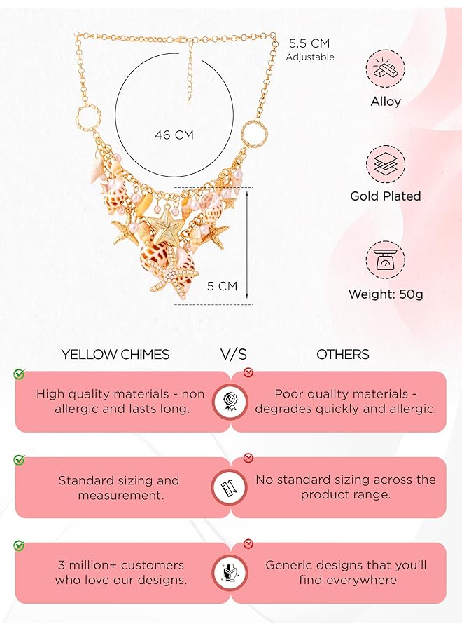 تشيميز أصفر قلادات من الزنك مطلية بالذهب للنساء والفتيات - Image 4