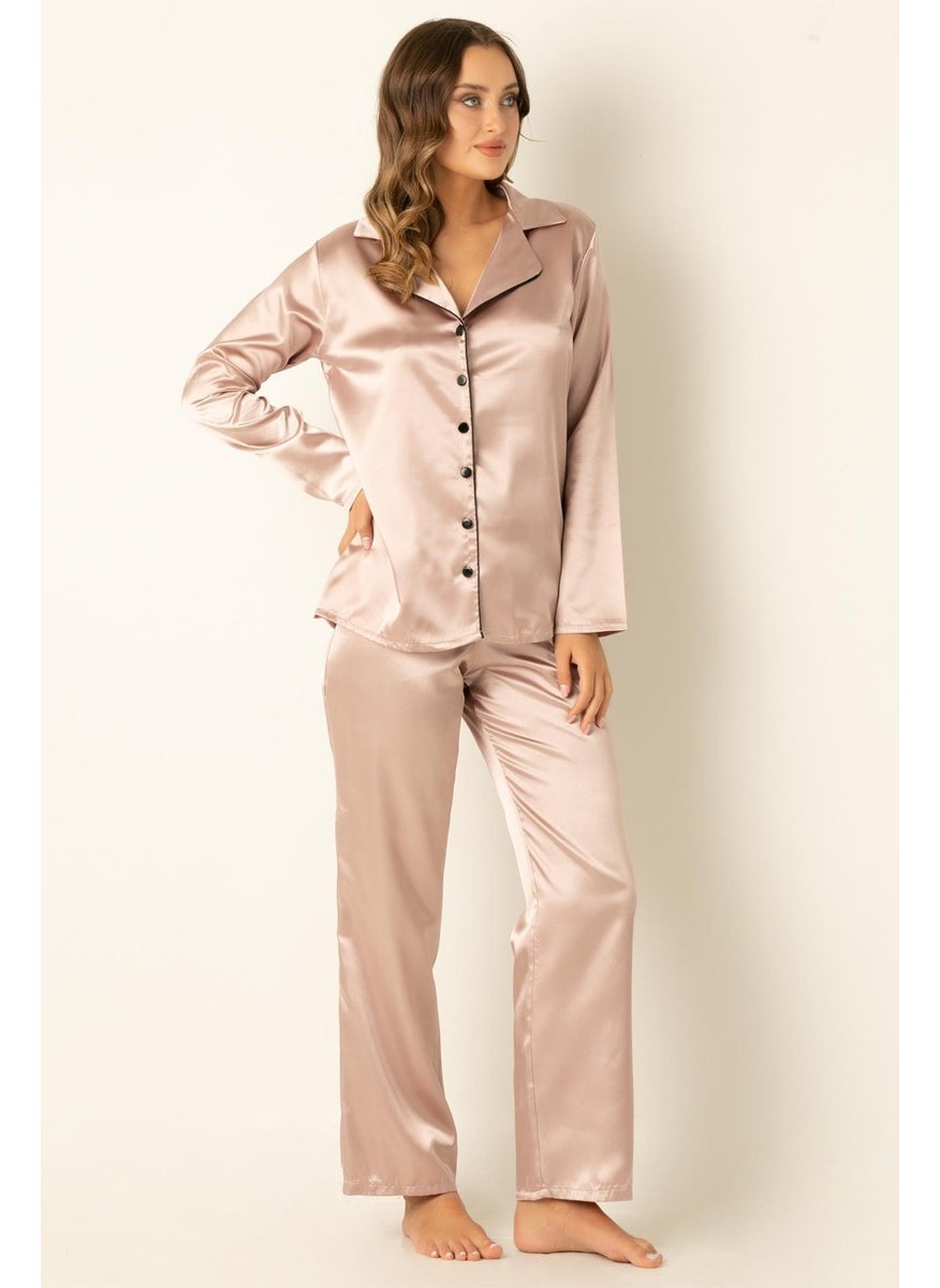 DoReMi Long Sleeve Satin Pajamas Set  - Image 1