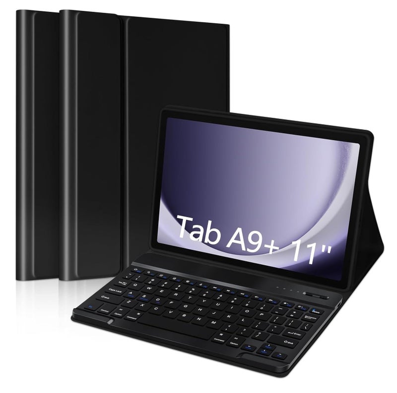 typecase Keyboard Case for Samsung Galaxy Tab A11+ / A11 Plus 2025 (11 Inch) & A9+/ A9 Plus 2023 (11 inch) with Multi Viewing Angle, Wireless Detachable Folio KB Cover with S Pen Holder-Black - Image 1
