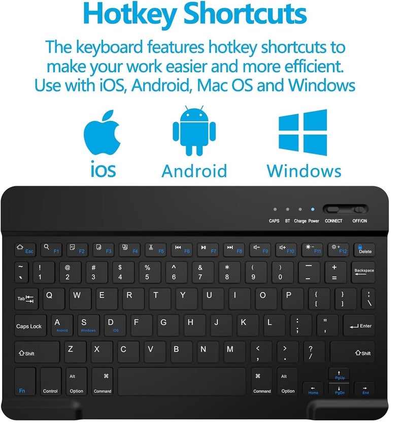 typecase Keyboard Case for Samsung Galaxy Tab A11+ / A11 Plus 2025 (11 Inch) & A9+/ A9 Plus 2023 (11 inch) with Multi Viewing Angle, Wireless Detachable Folio KB Cover with S Pen Holder-Black - Image 4
