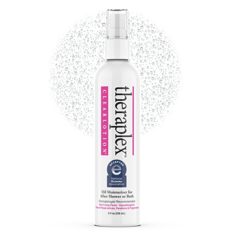 Theraplex Clear Lotion Spray 8 oz  Natural Jojoba Oil No Parabens or Preservatives Noncomedogenic and Hypoallergenic Dermatologist recommended  National Eczema Association Seal of Acceptance