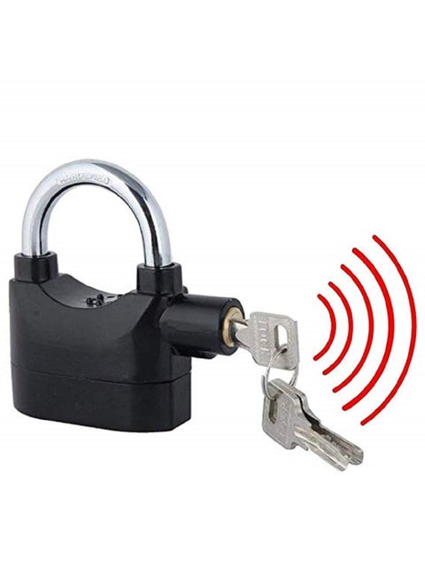 REVALS Waterproof Black AntiTheft Siren 110DBA Security Alarm Lock System Alarm Anti Potong Padlock Bicycle Bike Door Window Shackle Lock with 3Keys for Universal Use