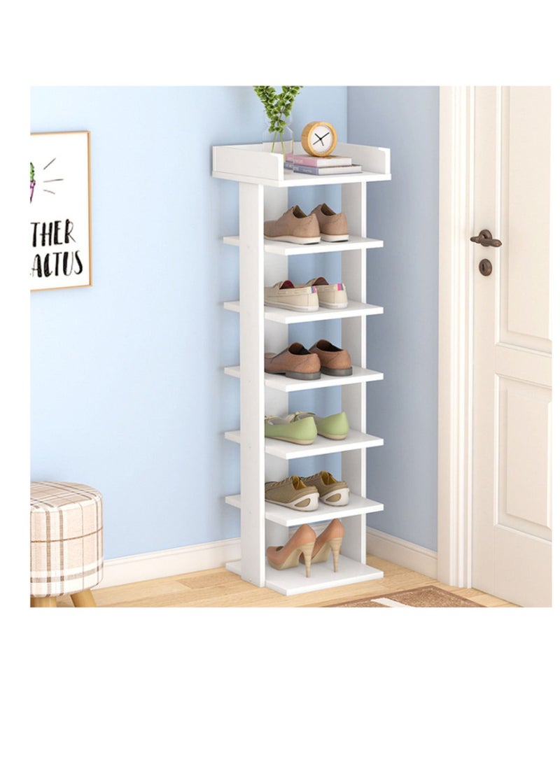 Home Gallery home gallery Wooden Shoe Rack Tall Storage Unit - White / 104cm 