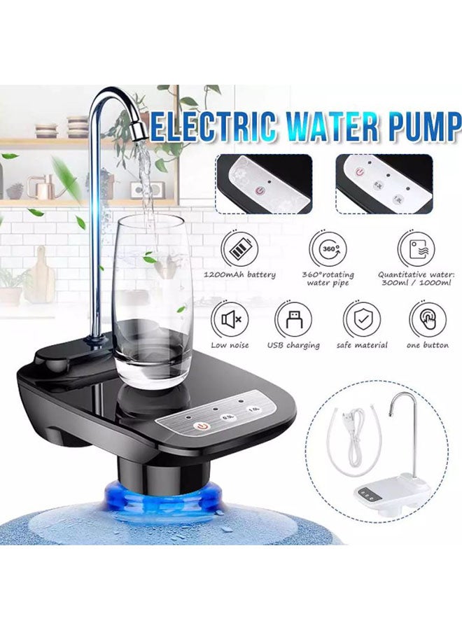 Rechargeable Wireless Electric Auto Water Pump Dispenser With Stand YH-001 Black - Image 2