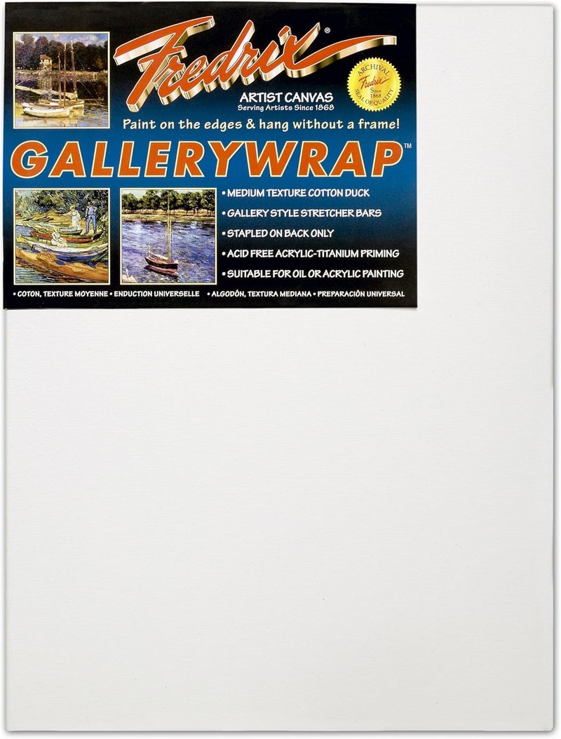 Fredrix 50870 Gallery Wrap Stretched Canvas 24 by 24Inch