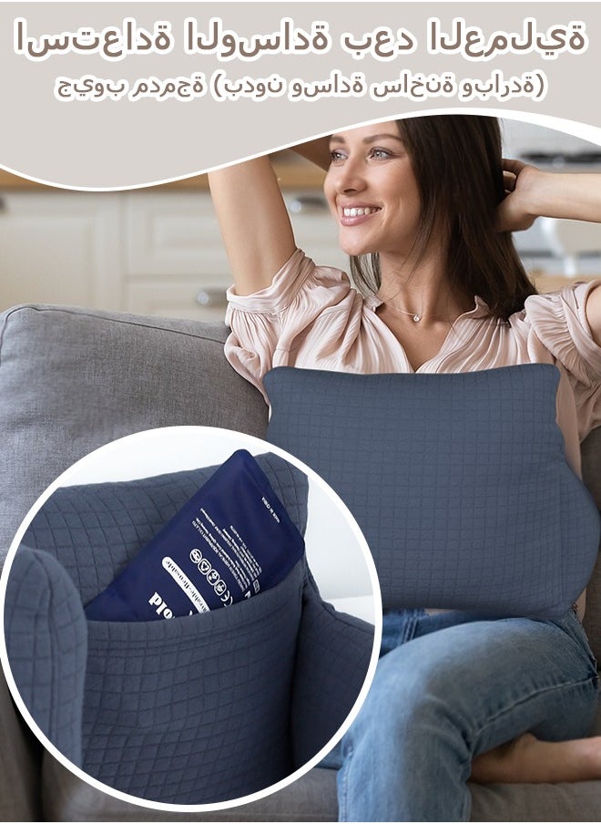 Generic Hysterectomy Recovery Pillow, Post-Surgery Cushion for Abdomen C-Section Tummy Tuck Lumpectomy Myomectomy Patients Must Haves Abdominal Pillow with Pocket (Navy Blue)  - Image 3
