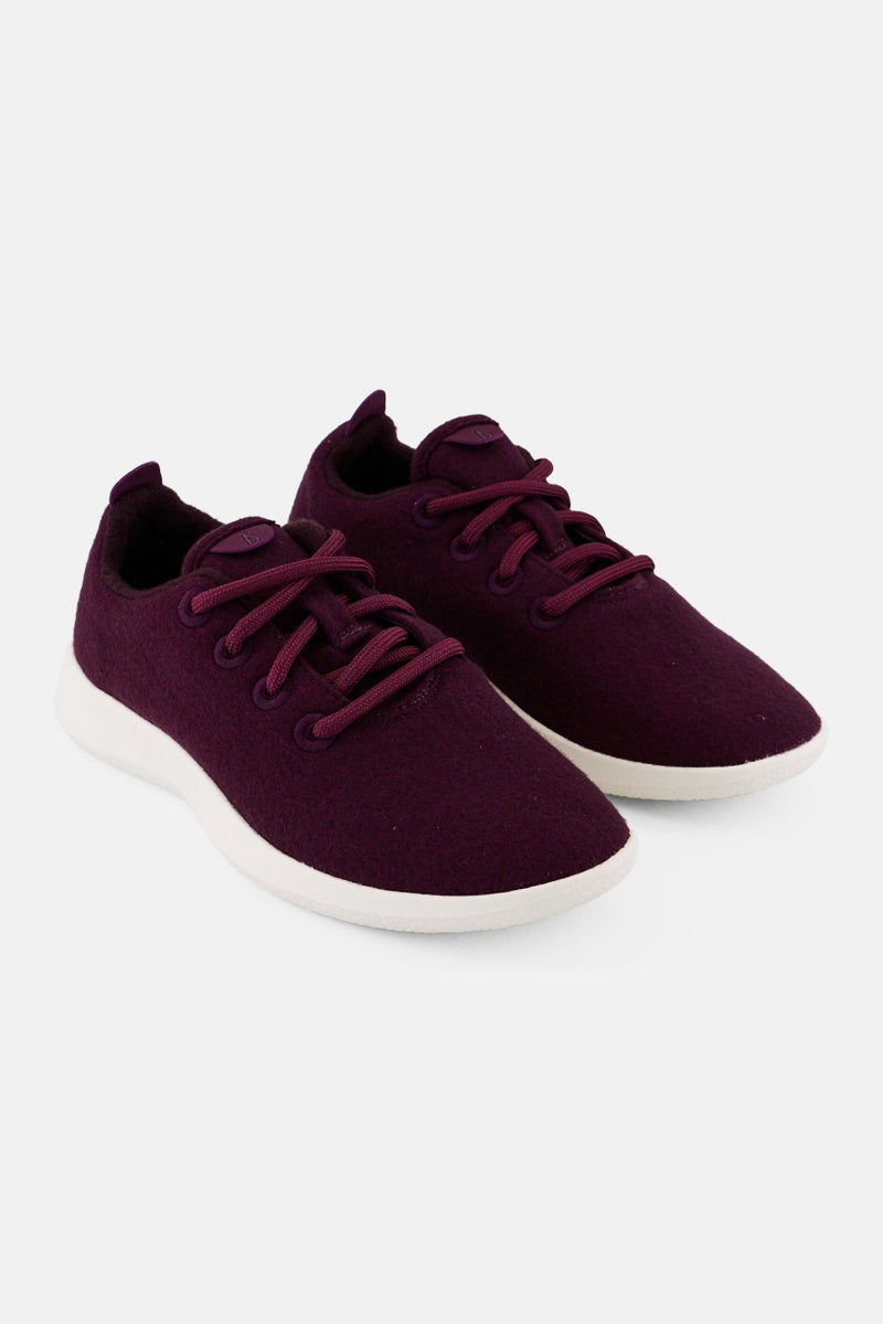Allbirds Women Wide Lace Up Casual Shoes, Maroon - Image 1