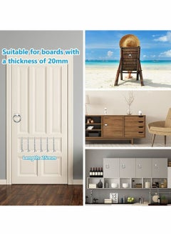 Y&D Drop Pull Ring Zinc Alloy Wooden Door Knocker Round Chair Pulls Handle Wardrobe Furniture Cabinet Knobs with Screws for Drawer, Shiny Silver,100*54*36mm  - Image 4